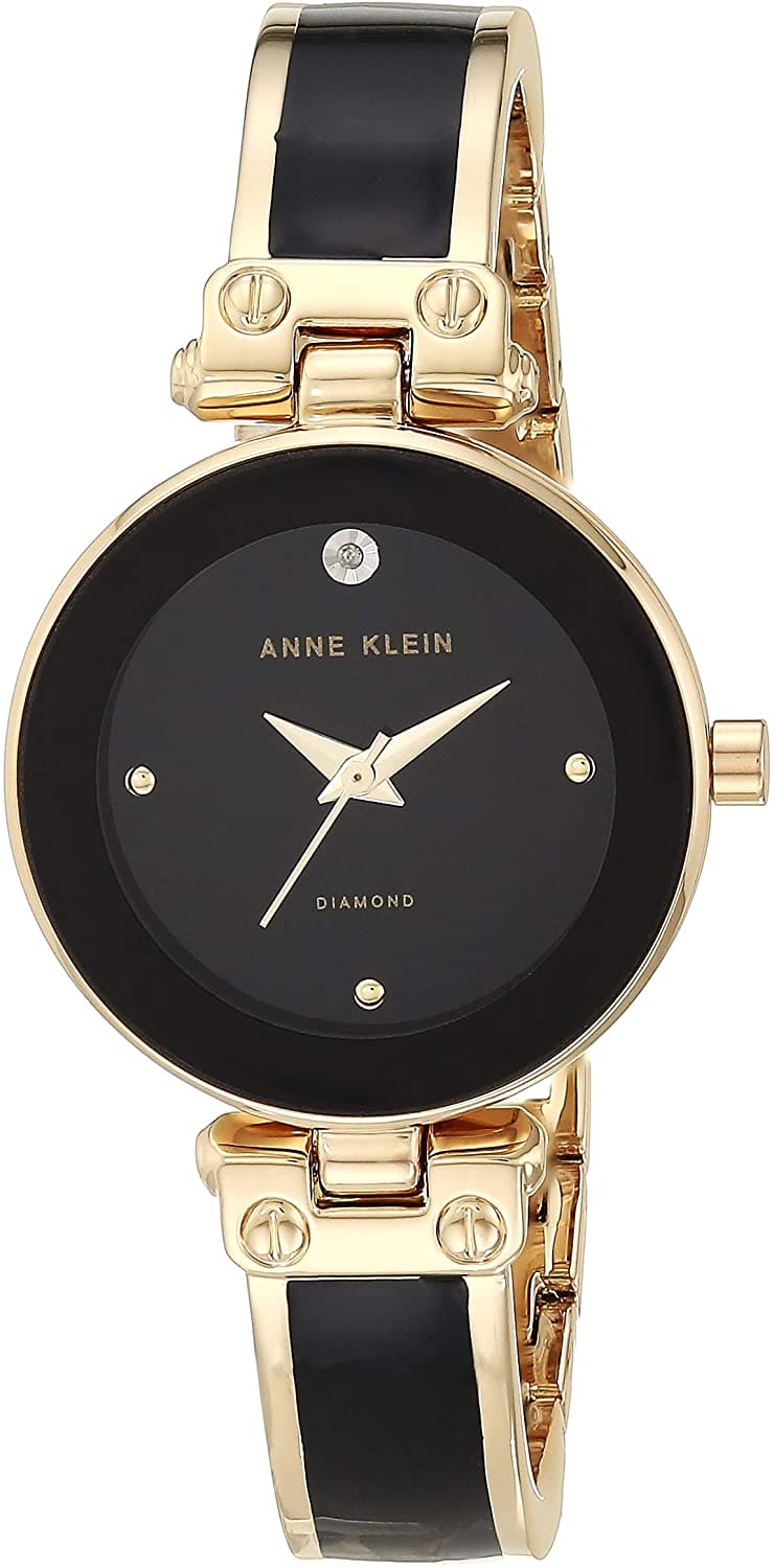 Anne klein womens clearance goldtone diamond dial watch