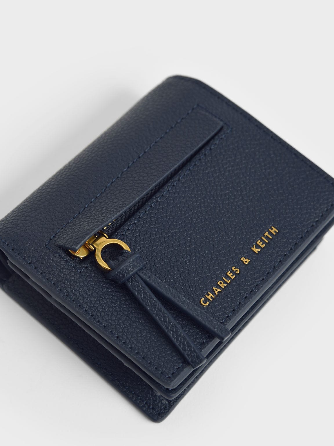 Charles & Keith Snap Button Card Holder - Navy