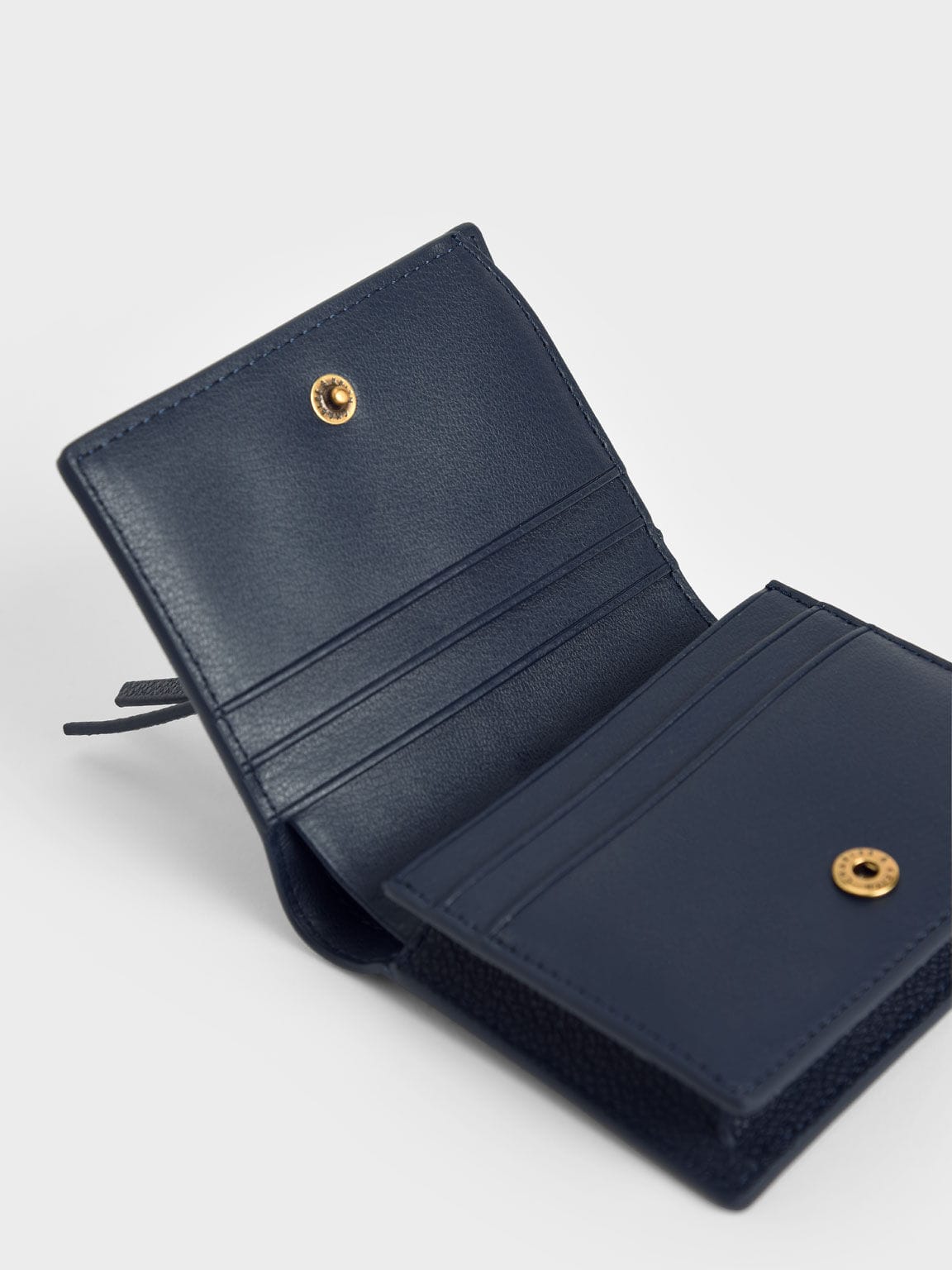 Charles & Keith Snap Button Card Holder - Navy