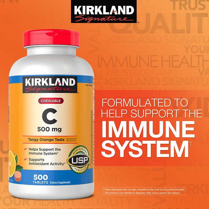 Kirkland Signature Chewable Vitamin C 500 mg., 500 Tablets