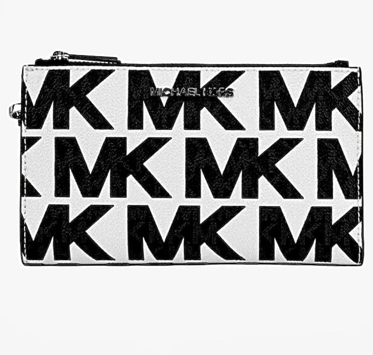 Michael Kors Optic White Double-Zip Wallet